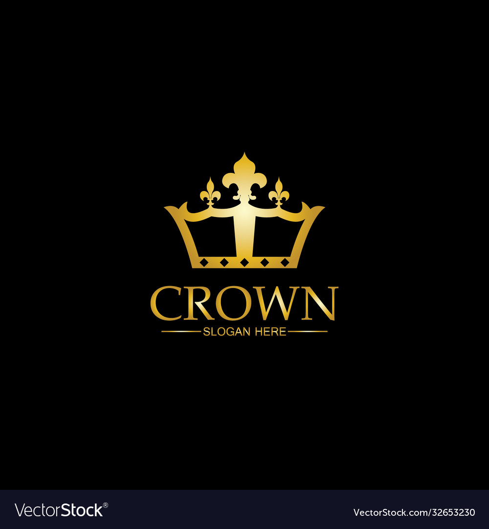 Crown logo template icon Royalty Free Vector Image