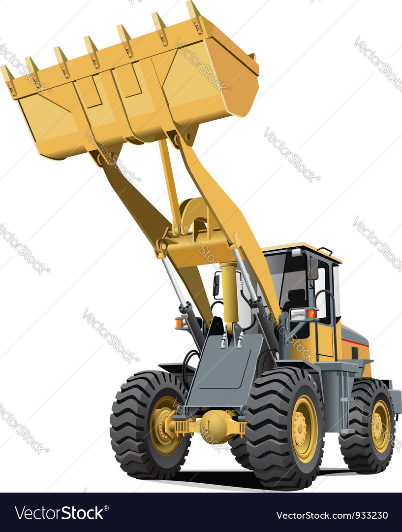 Download Light brown front end loader Royalty Free Vector Image