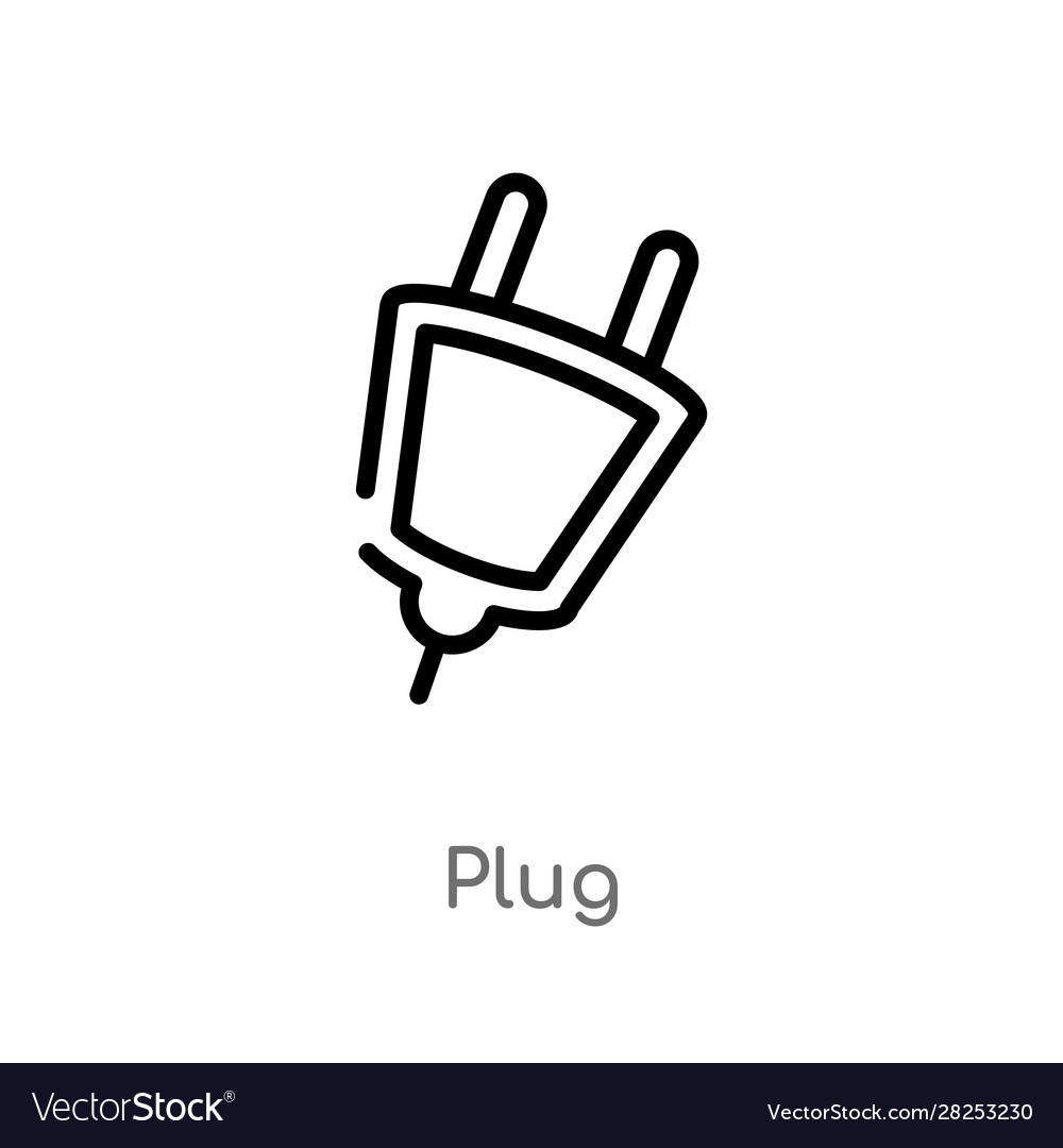 Outline plug icon isolated black simple line