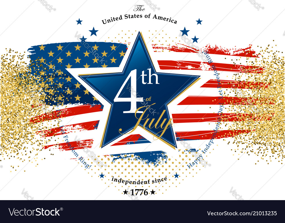 4th july independence day card vector image 4th july independence day card