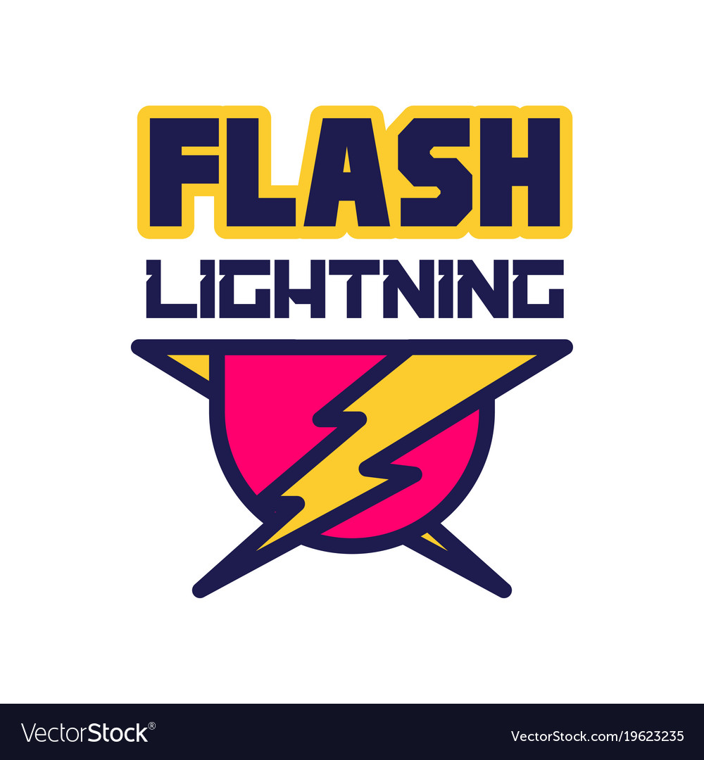 Flash lightning logo badge with lightning symbol Vector Image