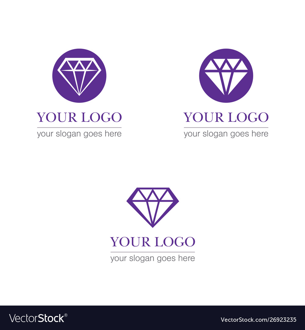 Jewelry logo template with stylized diamond