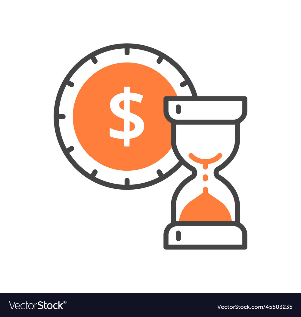 Money with hourglass icon