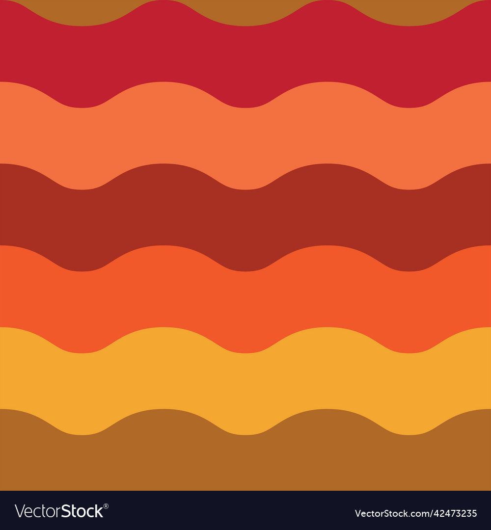 Retro 70s waves seamless pattern