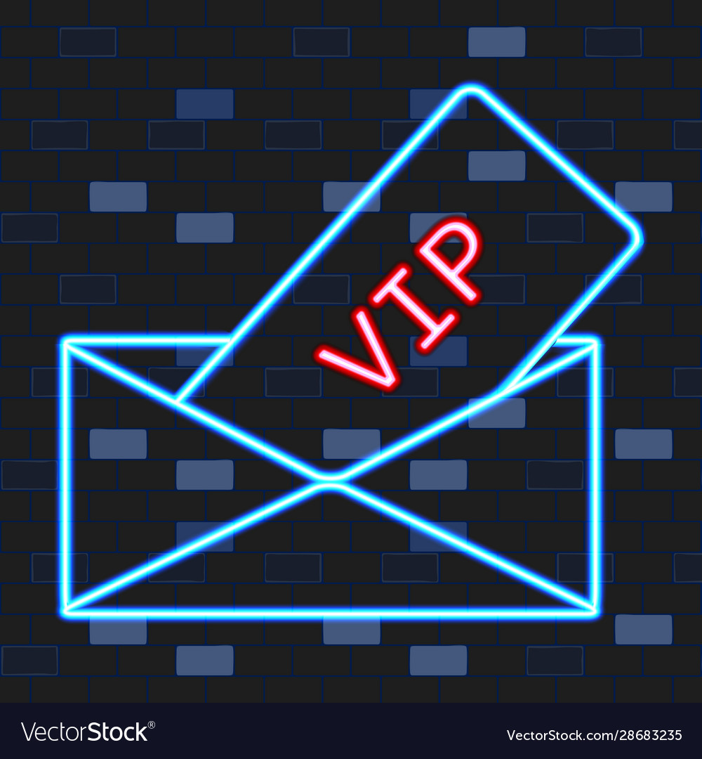 Vip neon icons konzept leuchten ikone