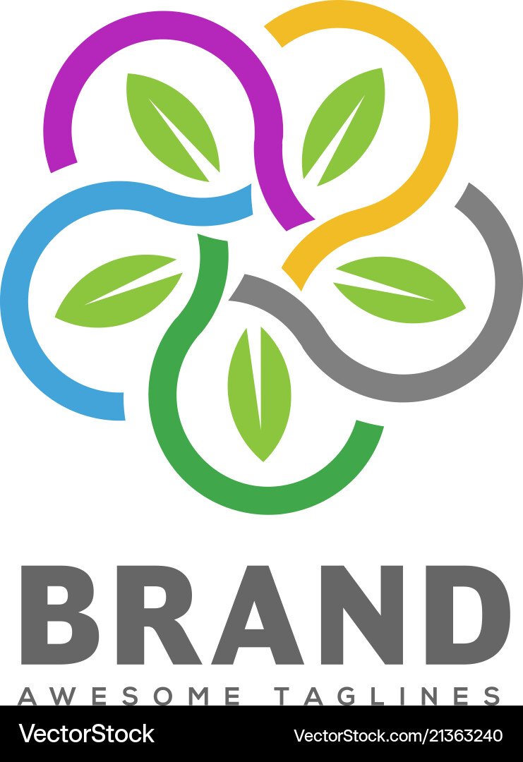 Green leaf circle logo Royalty Free Vector Image