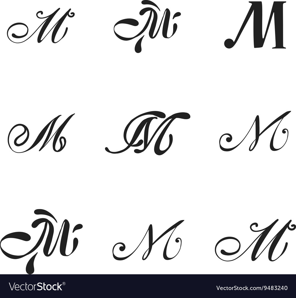 Luxury m monogram template Royalty Free Vector Image