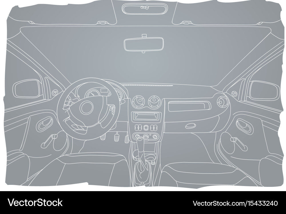 Machine inside interior of the vehicle Royalty Free Vector