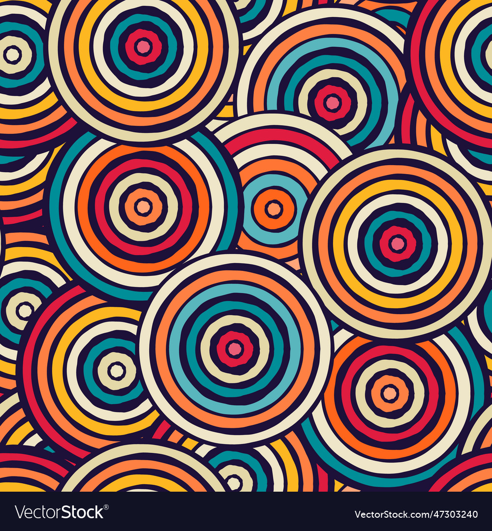 Retro circles seamless pattern Royalty Free Vector Image