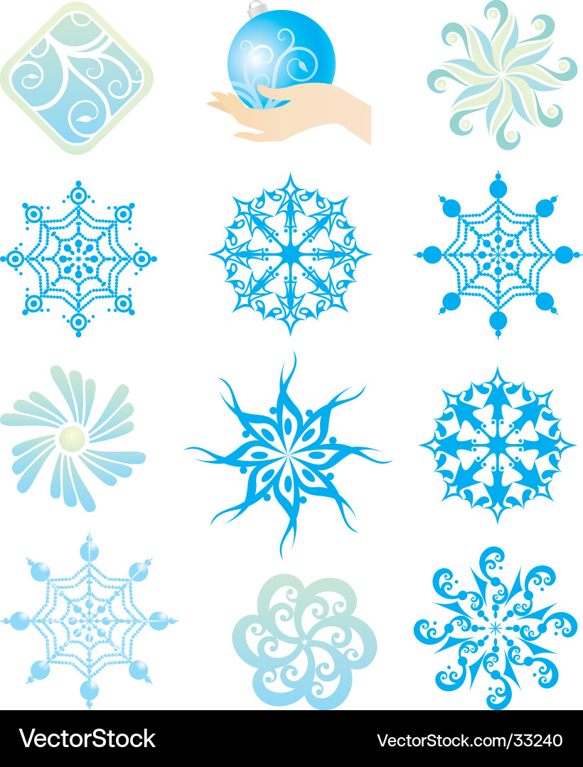 Snowflakes set Royalty Free Vector Image - VectorStock