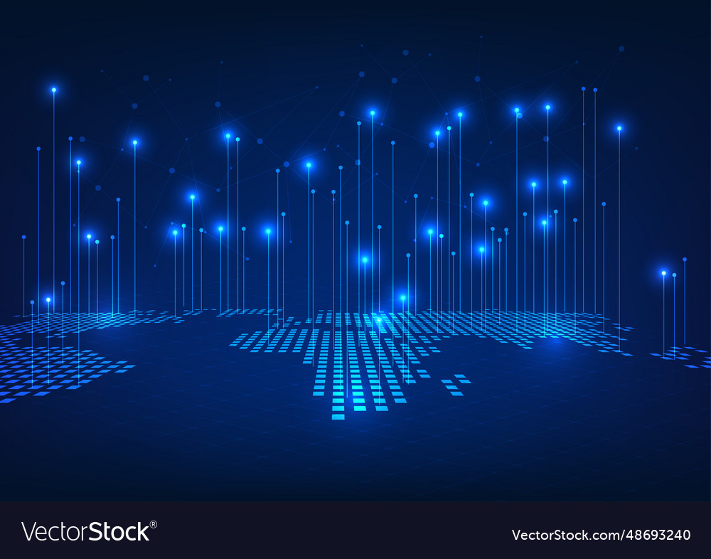 World map technology with lines pointing upwards