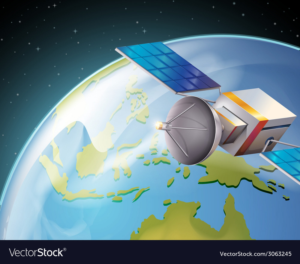 A satelitte Royalty Free Vector Image - VectorStock