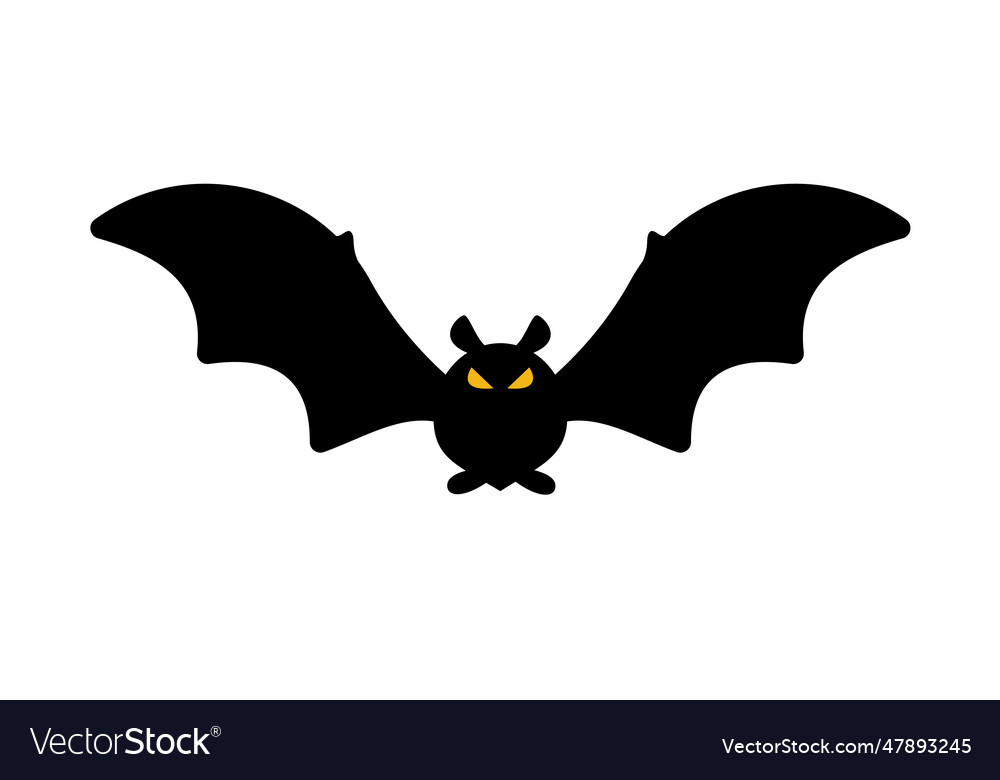 Bat silhouette with scary evil eyes vampire Vector Image