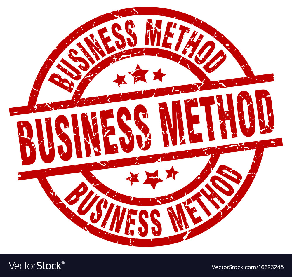 Business Method Round Red Grunge Stamp Royalty Free Vector