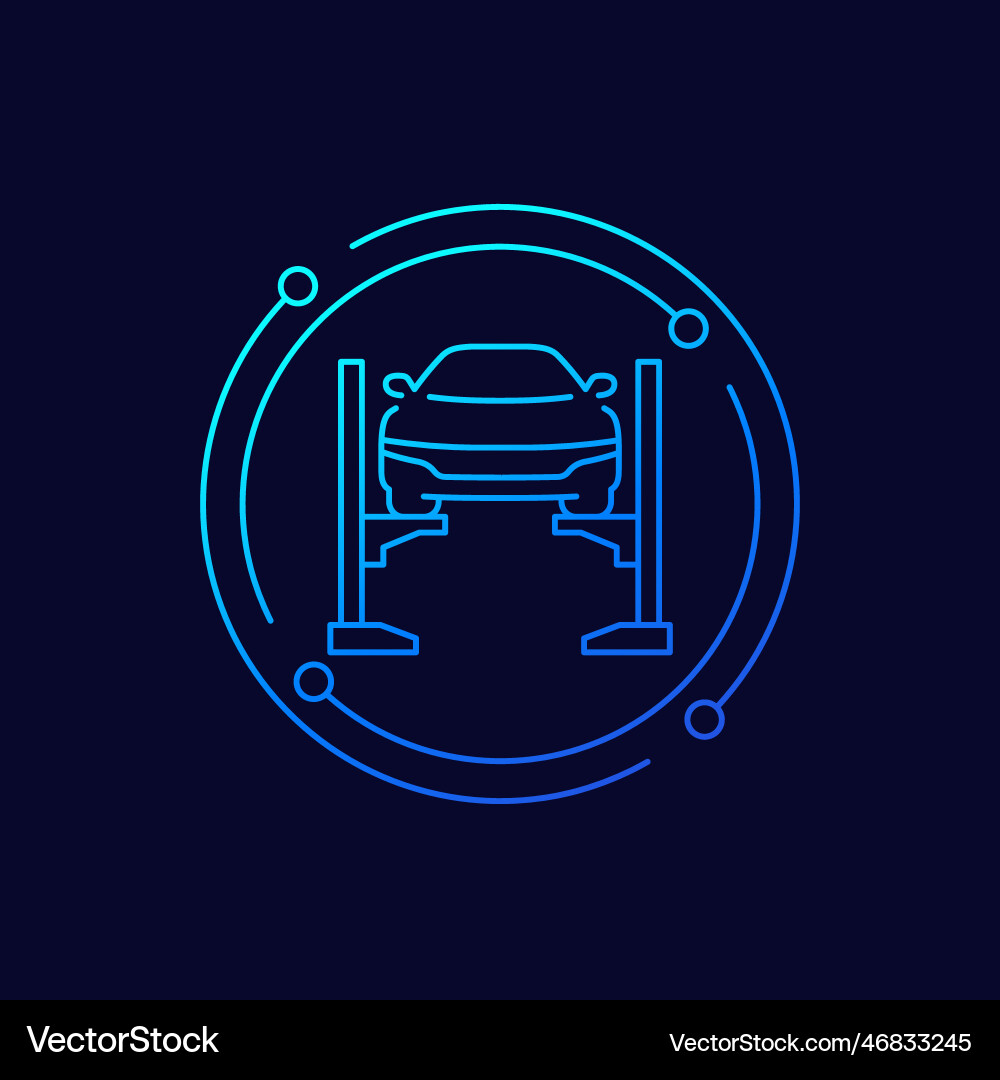 Car lift hoist icon linear design Royalty Free Vector Image