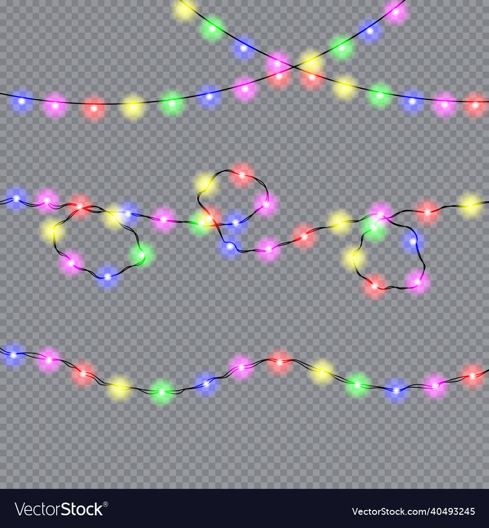 Christmas lights isolated realistic design