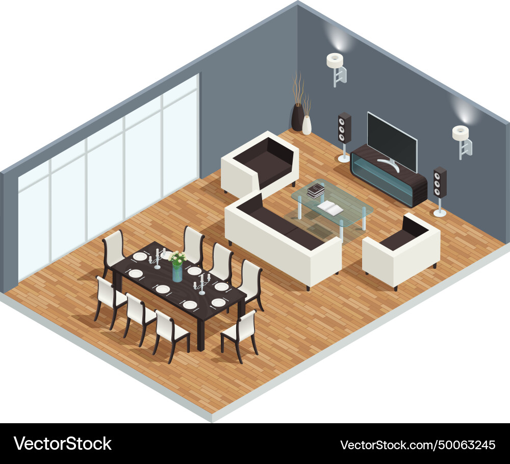 Dining room concept Royalty Free Vector Image - VectorStock