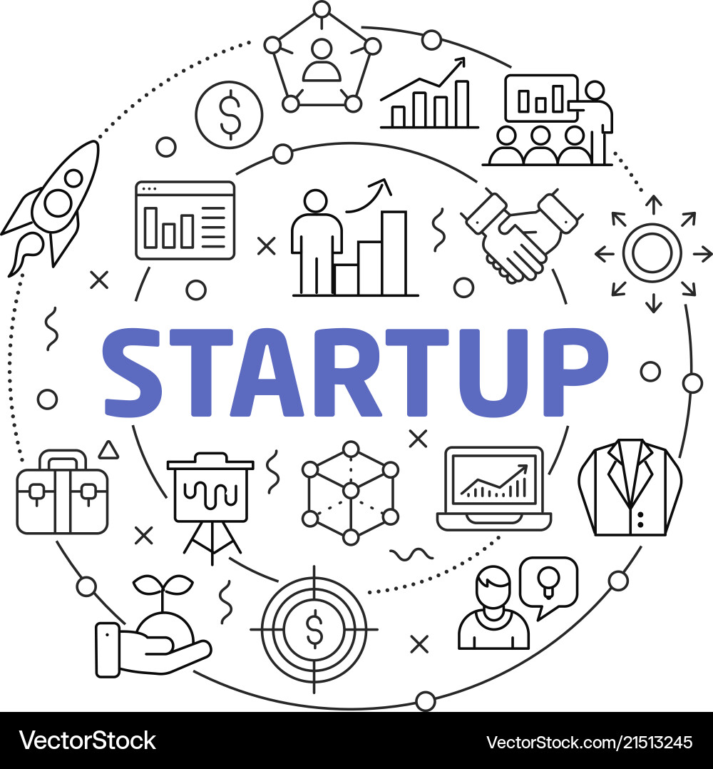 Flat lines for presentation startup Royalty Free Vector