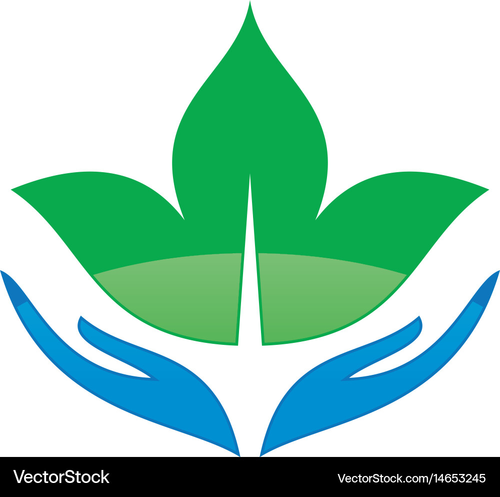 Hand leaf logo image Royalty Free Vector Image