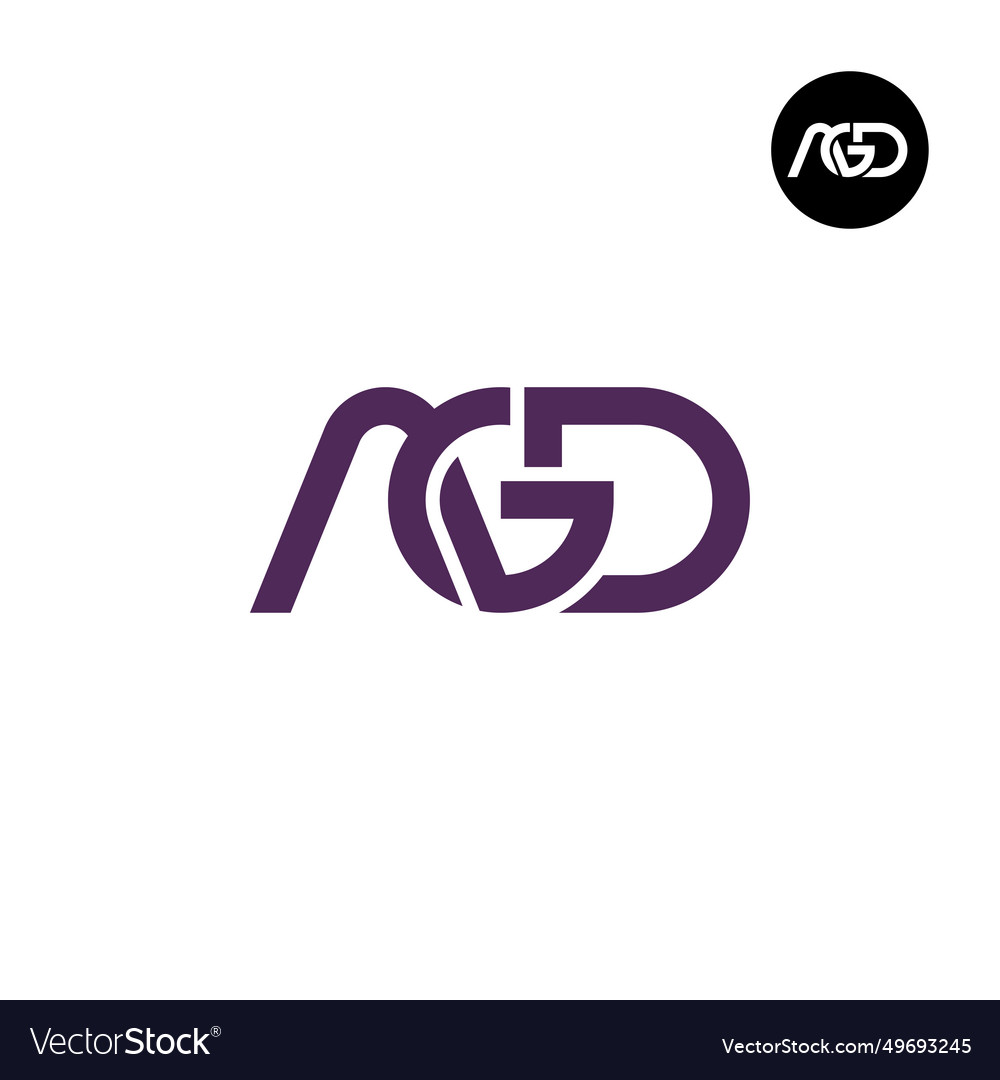 Letter agd monogram logo design Royalty Free Vector Image