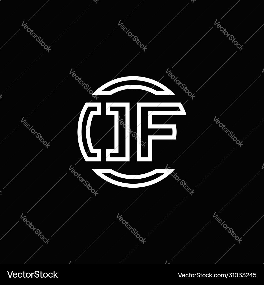 Logo monogram with negative space circle Vector Image