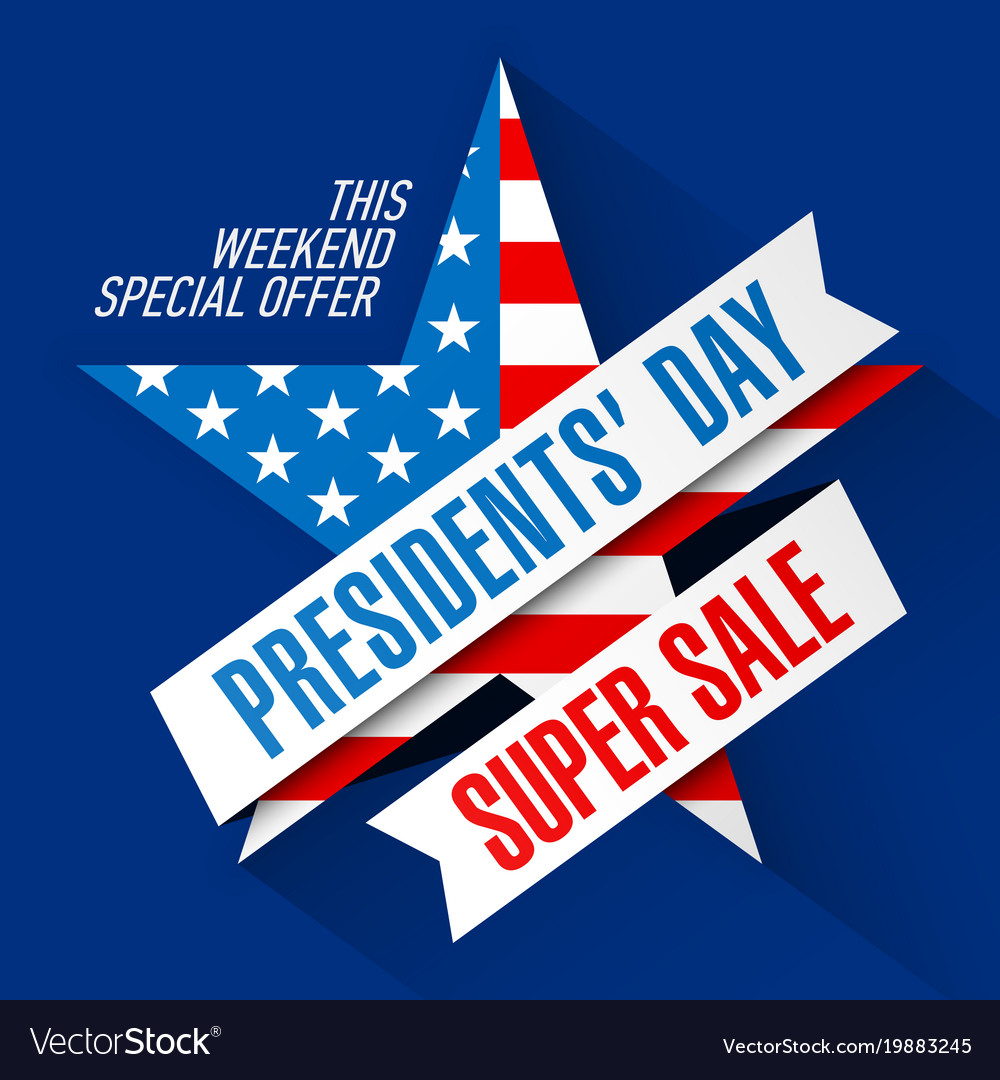 Presidents Day Super Sale Banner Design Template Vector Image