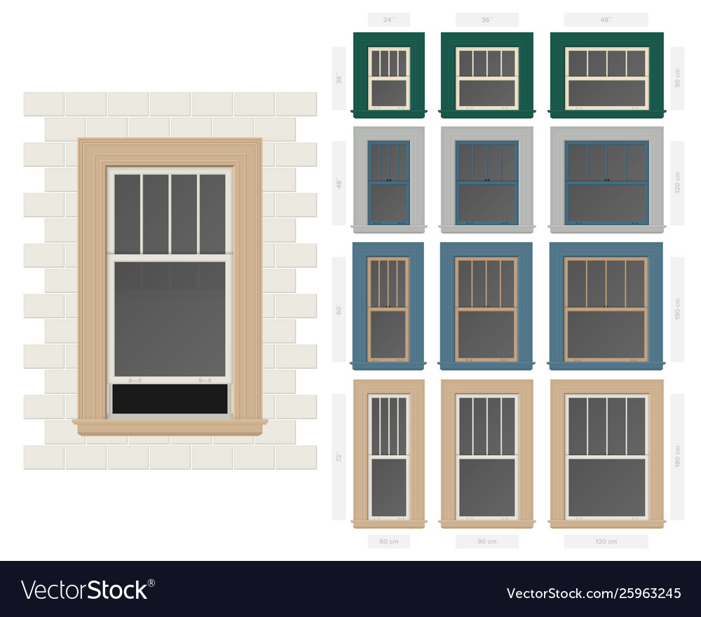 Single hung four vertical section typical window