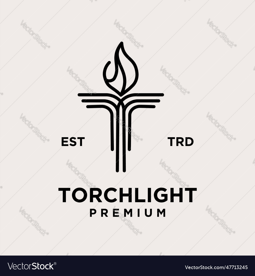 Torch letter t logo icon design Royalty Free Vector Image