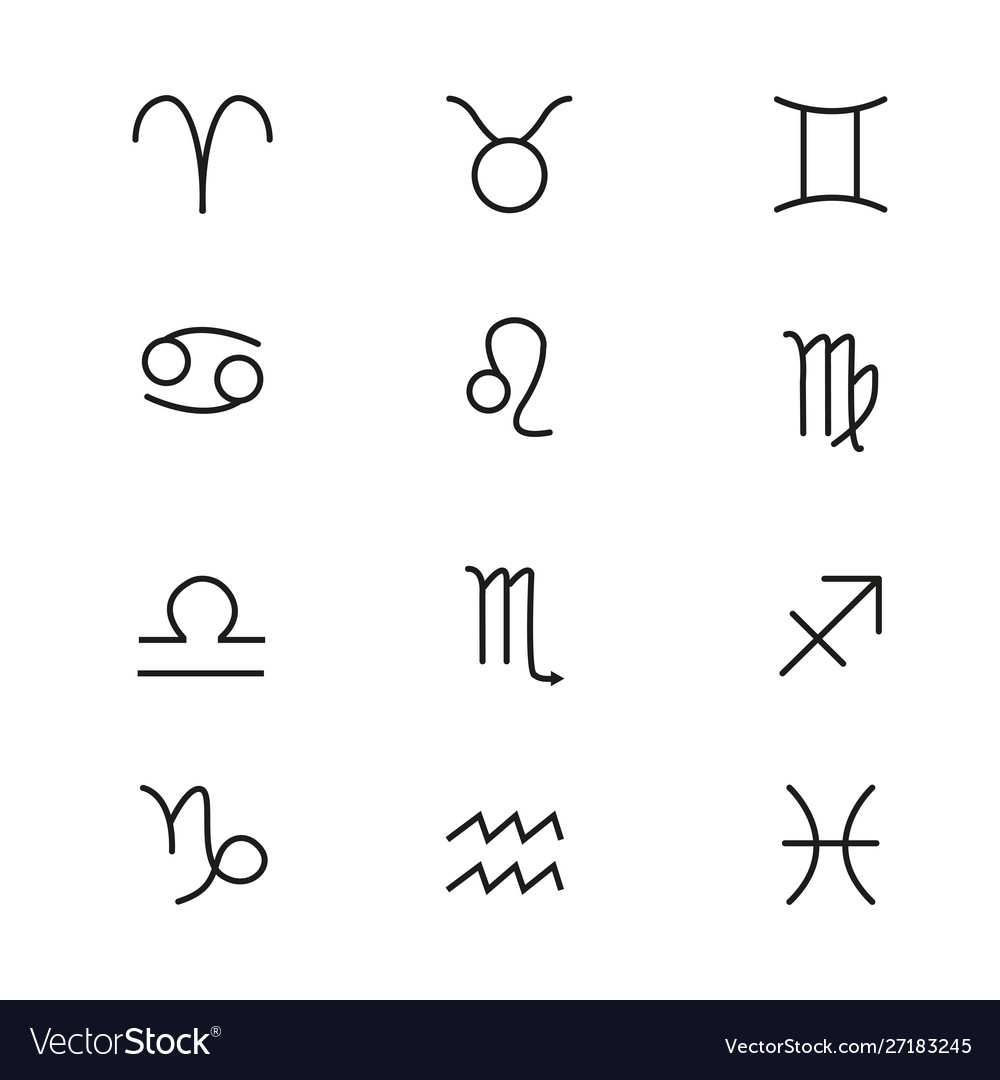 Zodiac signs set Royalty Free Vector Image - VectorStock