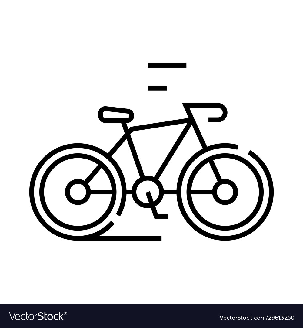 Bicycle line icon concept sign outline Royalty Free Vector