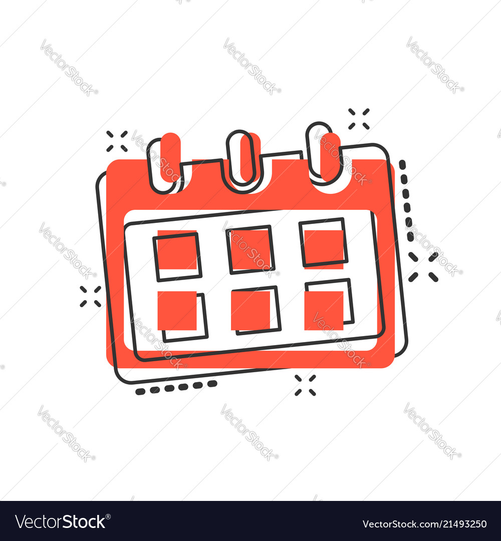 Cartoon calendar icon in comic style reminder Vector Image