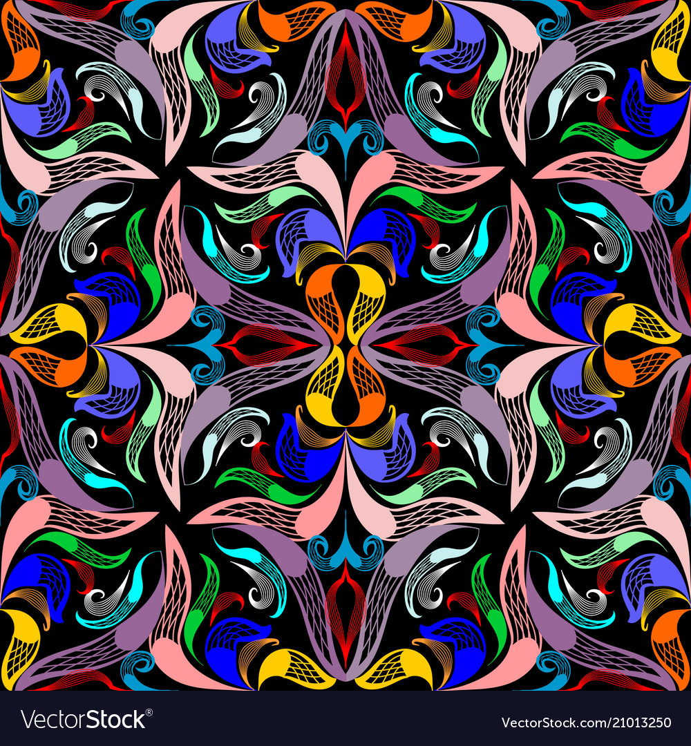 Floral colorful paisley seamless pattern Vector Image