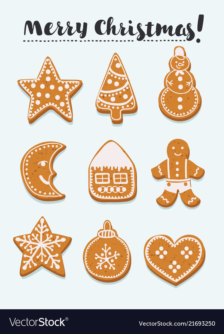 Gingerbread set Royalty Free Vector Image - VectorStock