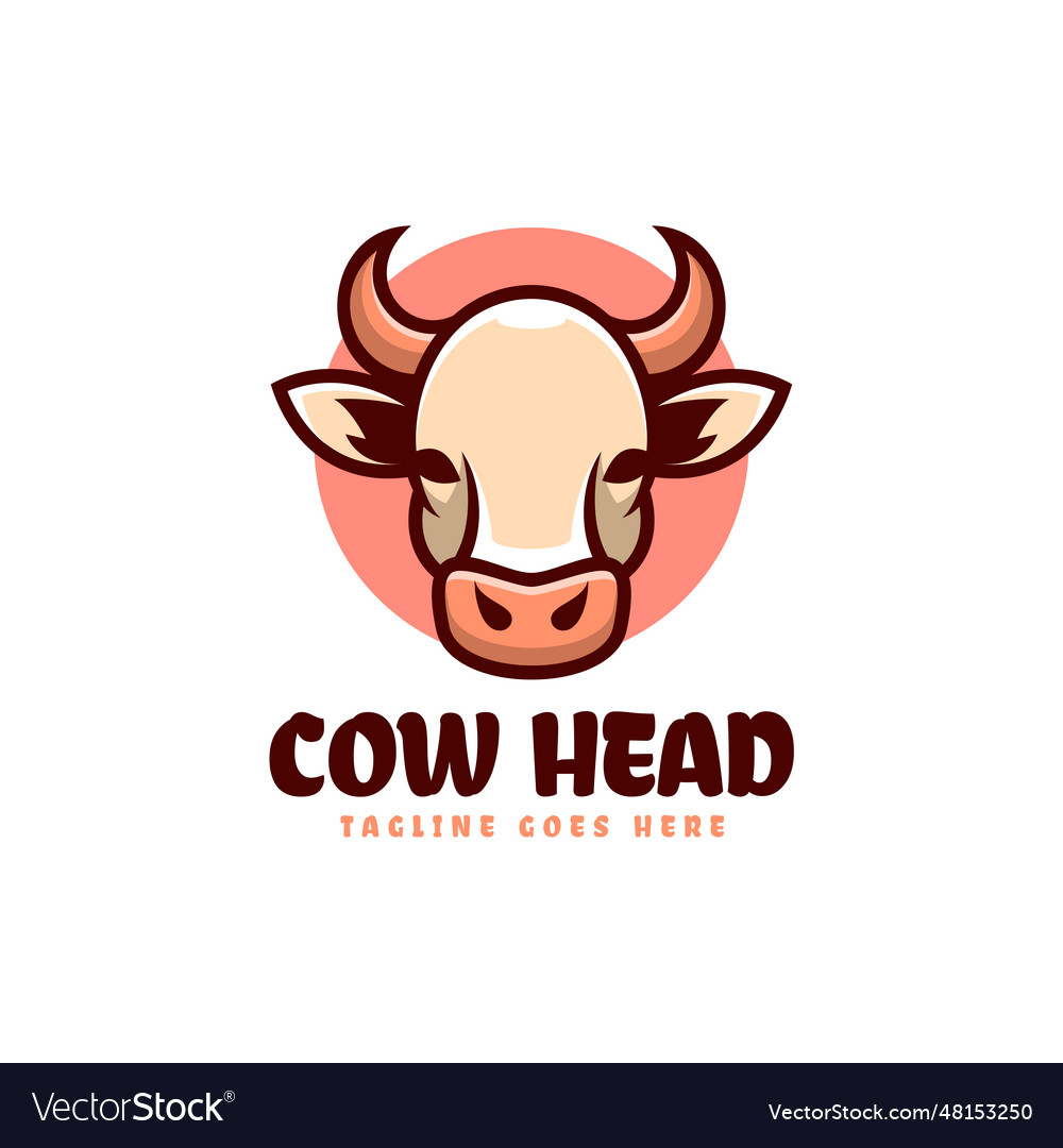 Logo cow head simple mascot style