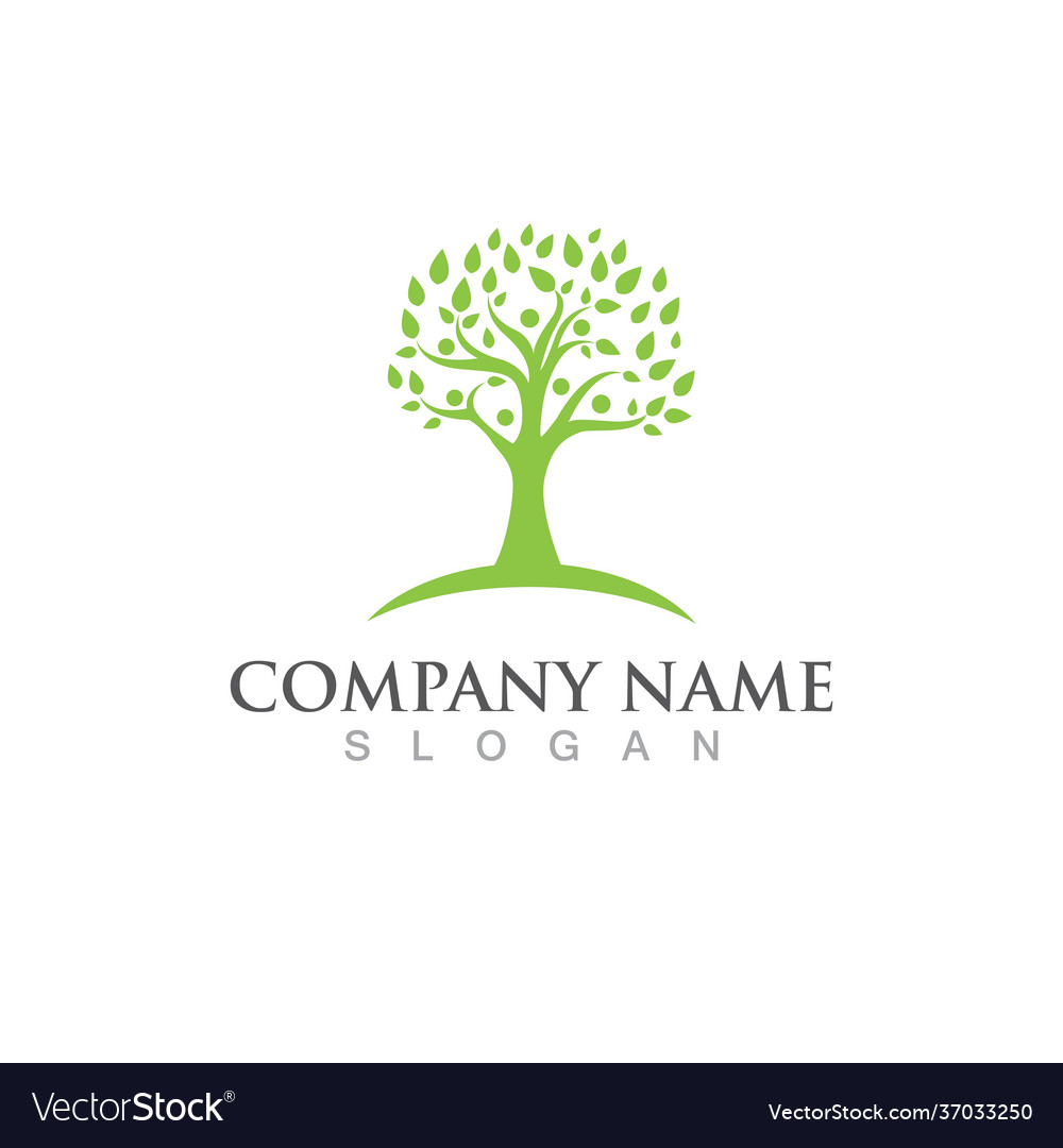 Logos green tree leaf ecology Royalty Free Vector Image