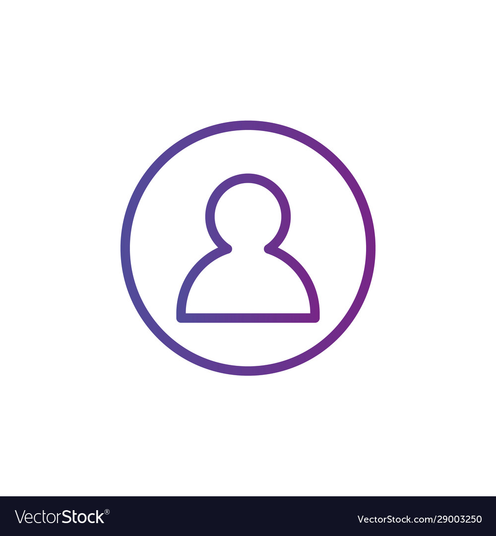 Purple linear outline person icon user