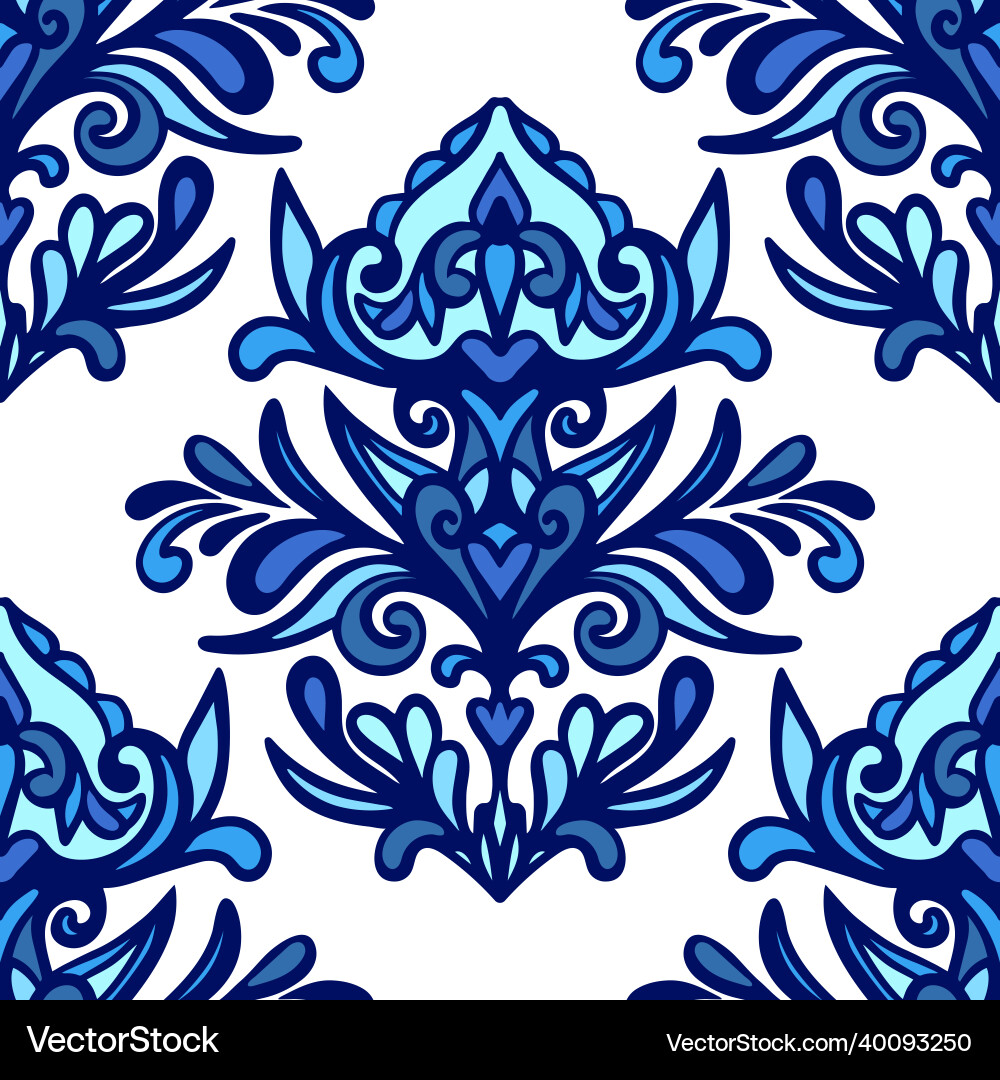 Seamless pattern damask design Royalty Free Vector Image