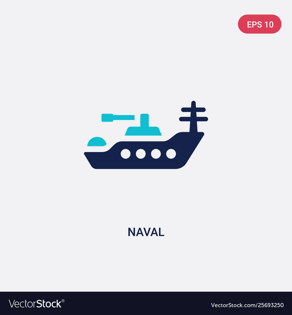 Two color naval icon from army and war concept