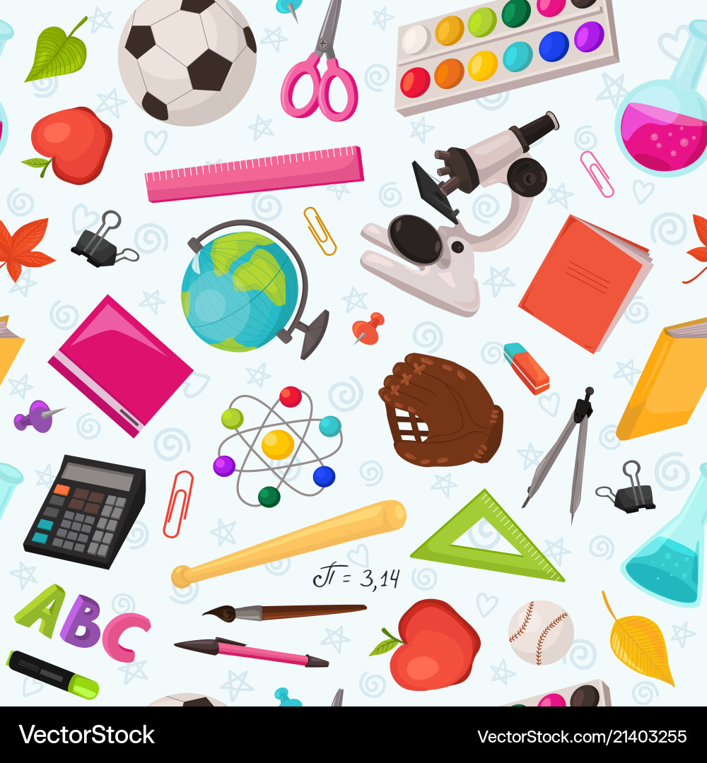 Back to school pattern Royalty Free Vector Image