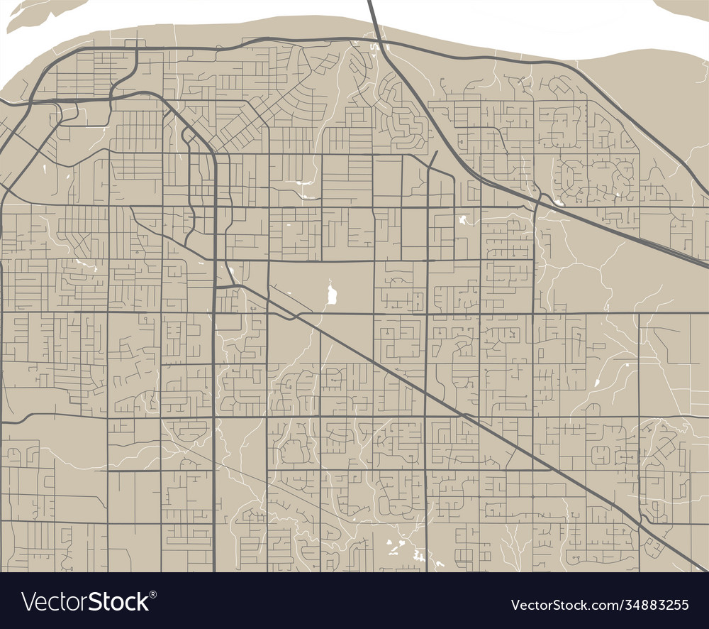 Detailed map surrey city linear print Royalty Free Vector