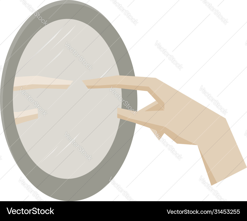Hand mirror on white background Royalty Free Vector Image