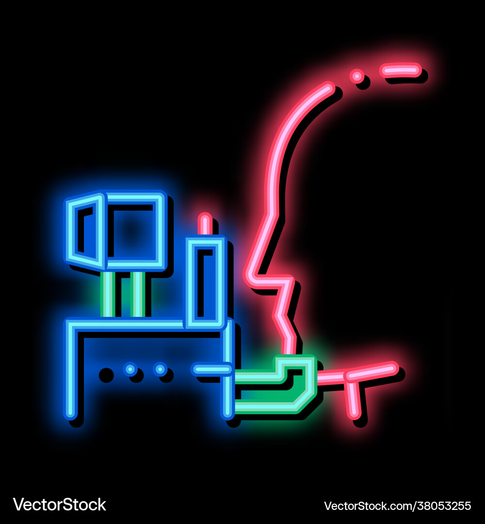 Human eye laser correction neon glow icon Vector Image