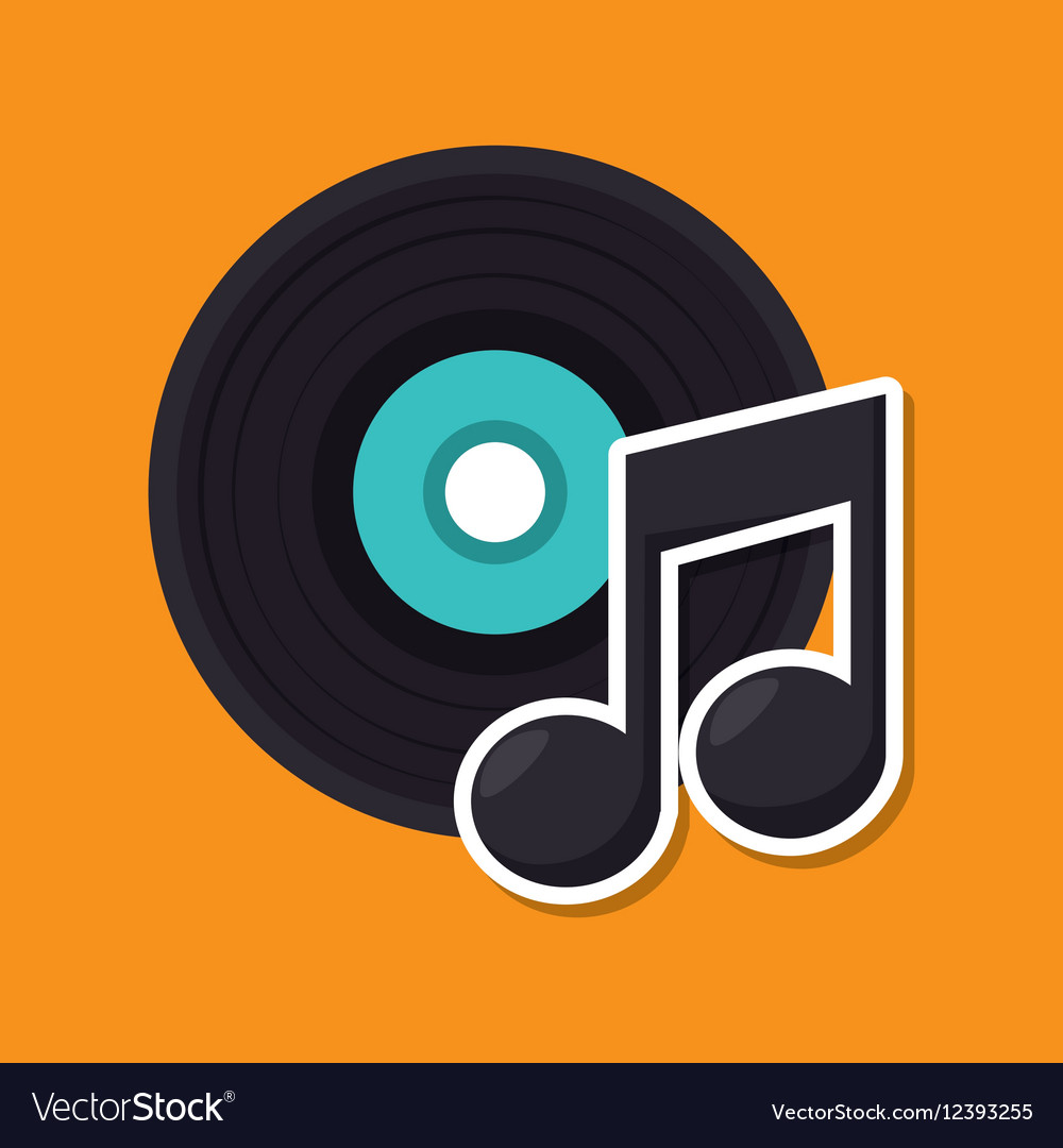 Music retro vinyl icon Royalty Free Vector Image