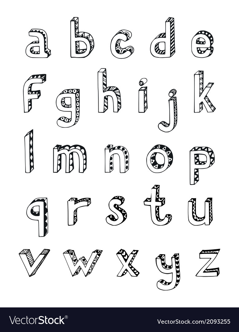 Hand-drawn simple fun lettering alphabet Vector Image