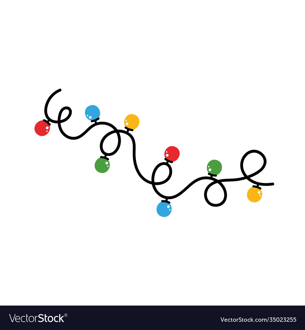 Tangled wire with colorful christmas lights Vector Image