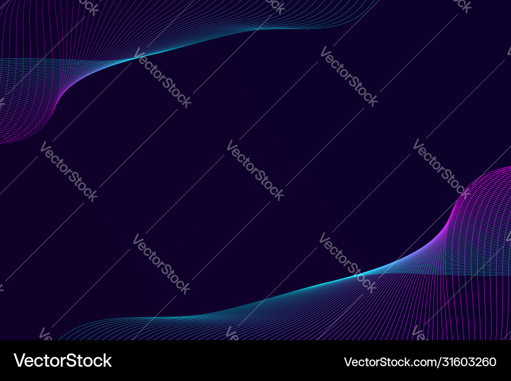 Abstract wave lines pattern neon laser technology Vector Image