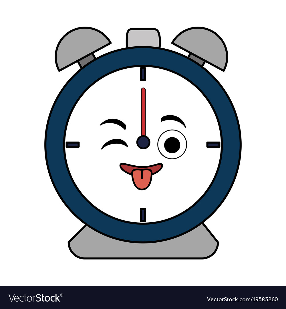 Alarm clock kawaii character Royalty Free Vector Image