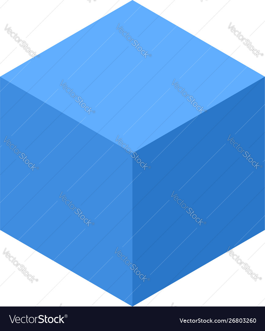 Blue Smart Cube Icon Isometric Style Royalty Free Vector