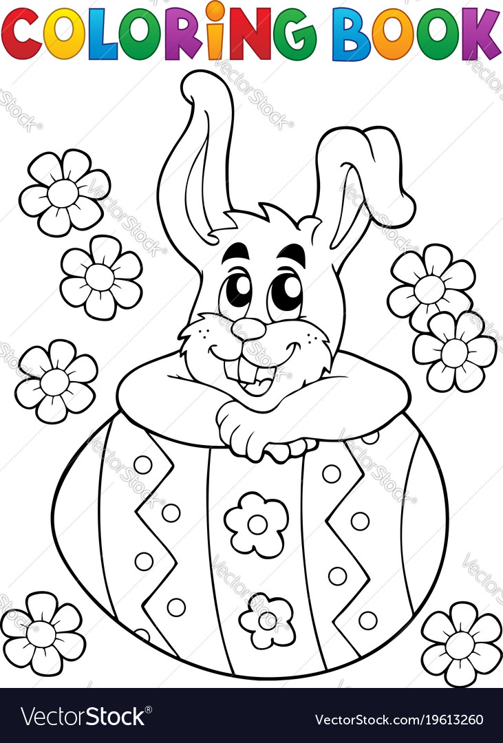 Download Coloring Book Easter Rabbit Theme 4 Royalty Free Vector