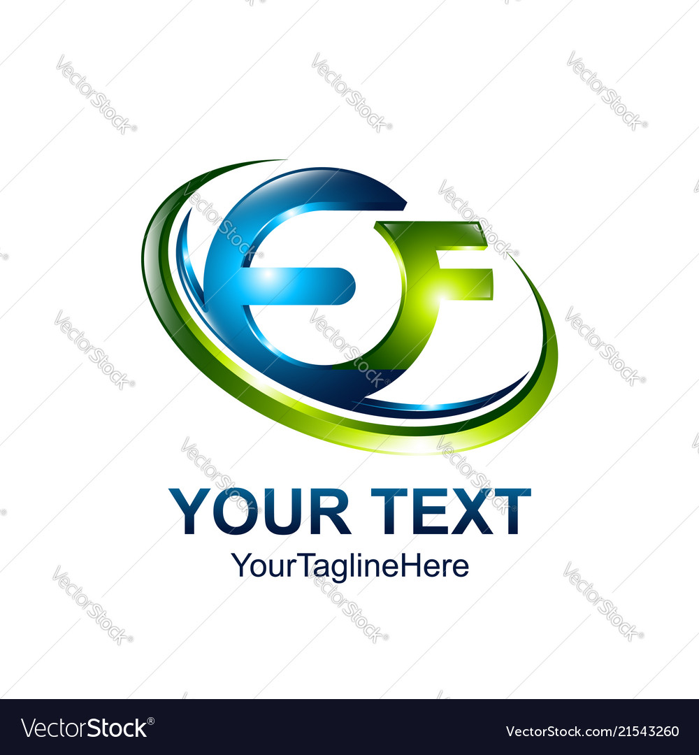 Initial letter ef logo template colored green